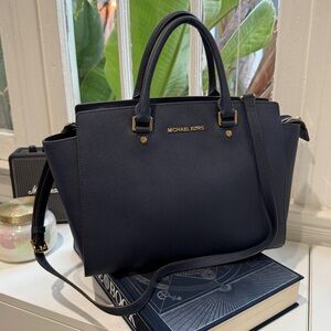 Michael Kors Leather Selma Satchel